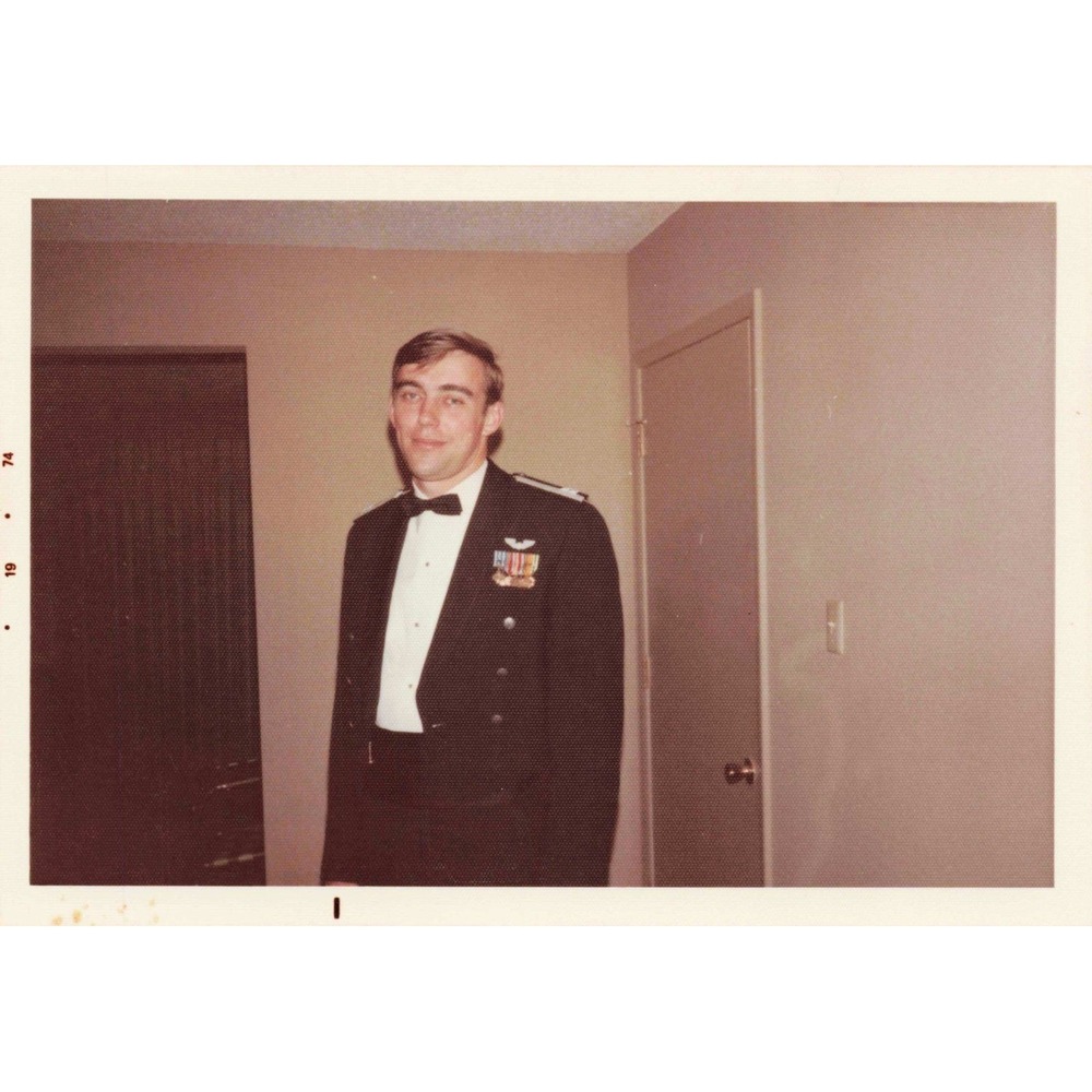 Vintage 1974 USAF Officer Mess Dress Pilot Wings Uniform Photo 3.5x5 - Picture 1 of 1